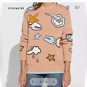 COACH Outerspace Intarsia Crewneck Sweater